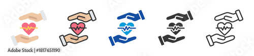 heart health icon set multi style various collection