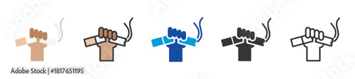 smoking cessation icon set multi style various collection