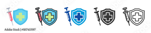 vaccination icon set multi style various collection