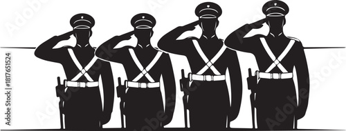 Honor guard saluting, memorial day remembrance