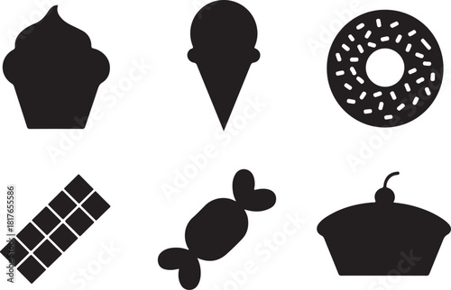 Sweet treats vector icons for dessert lovers