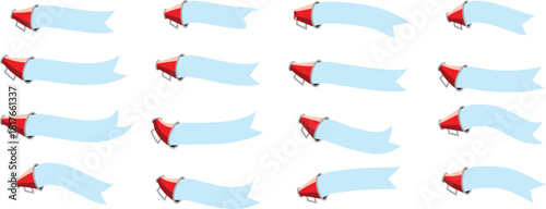 Hand Mike Ribbon Banner Vector Art  vector set