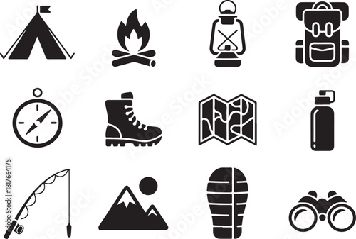 Plan your outdoor adventure with these camping icons