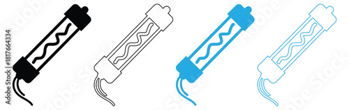 Explore modern fuse icons for your next electrical design project,Electric fuse icon thin flat vector style vector sign,Electrical fuse symbol, black isolated silhouette