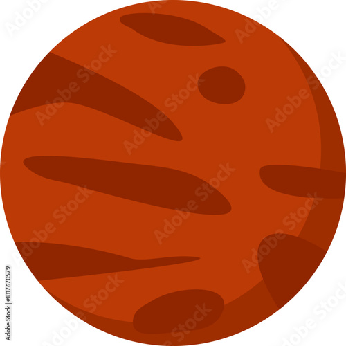 mars cartoon isolated in flat style