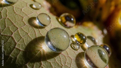 Close-up of Water Droplets on a Glass Surface