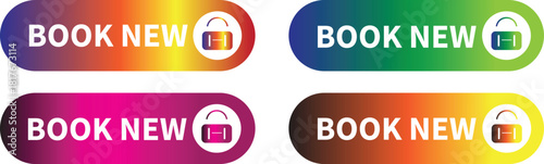 Book Now Button Vector – Modern Booking Label Badge. Vector Illustration for Travel and Reservation Marketing