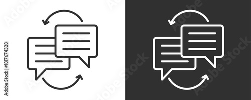 Translation Icon Set Vector Collection Isolated In Black And White