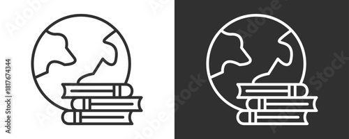 Earth Icon Set Vector Collection Isolated In Black And White