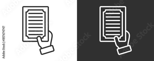 Certificate Icon Set Vector Collection Isolated In Black And White