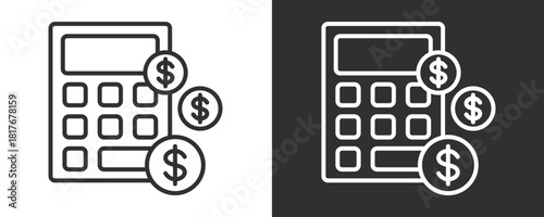 Calculator Icon Set Vector Collection Isolated In Black And White