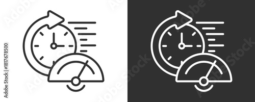 Performance Icon Set Vector Collection Isolated In Black And White