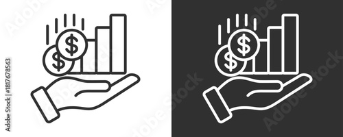 Profit Icon Set Vector Collection Isolated In Black And White