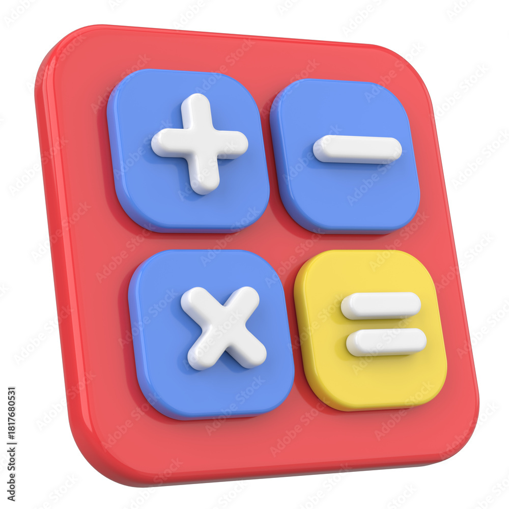 Obraz premium Modern Calculator App Icon. 3D Illustration.