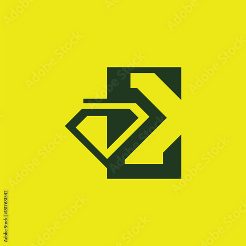 Letter E Monogram flat logo