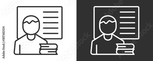 Teacher Icon Set Vector Collection Isolated In Black And White
