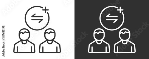 Exchange Icon Set Vector Collection Isolated In Black And White