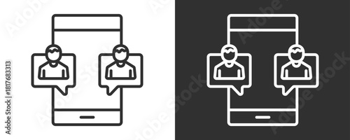 Teleconference Icon Set Vector Collection Isolated In Black And White