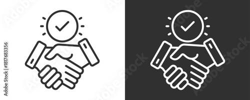 Trust Icon Set Vector Collection Isolated In Black And White