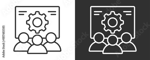 Training Icon Set Vector Collection Isolated In Black And White