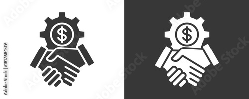 Partnership Icon Set Vector Collection Isolated In Black And White
