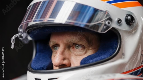 Close-up of a Race Car Driver's Intense Eyes