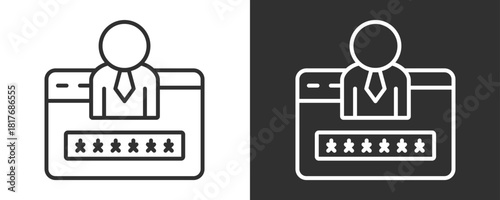 Login Icon Set Vector Collection Isolated In Black And White