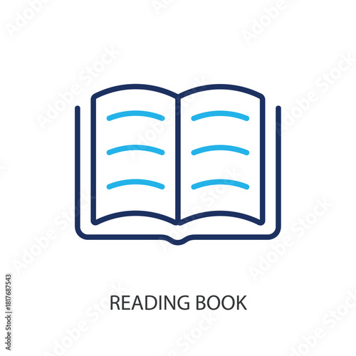 Reading book thin line icons. Original vector illustration.