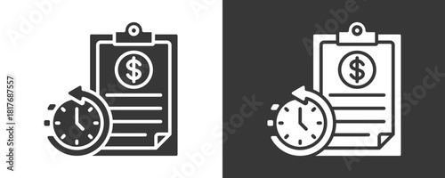 Financial Planning Icon Set Vector Collection Isolated In Black And White