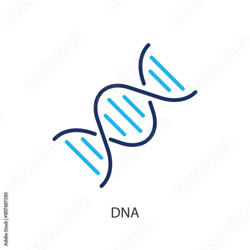 DNA thin line icons. Original vector illustration.