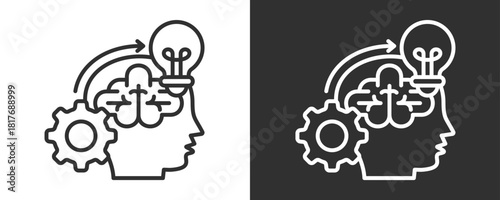 Mindset Icon Set Vector Collection Isolated In Black And White