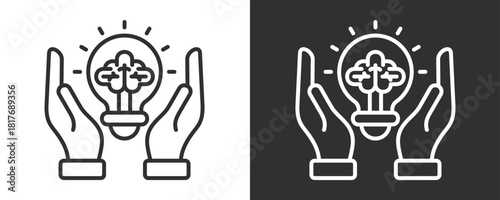 Inspiration Icon Set Vector Collection Isolated In Black And White