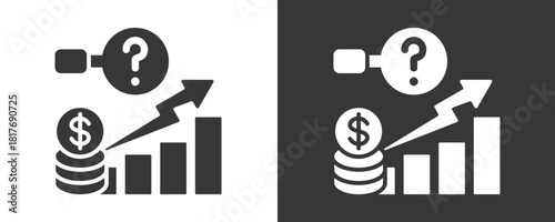 Sales Forecasting Icon Set Vector Collection Isolated In Black And White