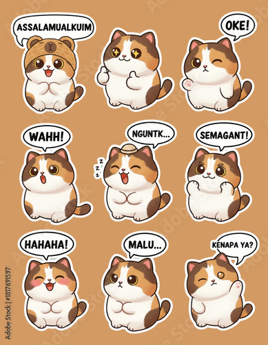 Kawaii Cat Sticker Pack for WhatsApp & Telegram 