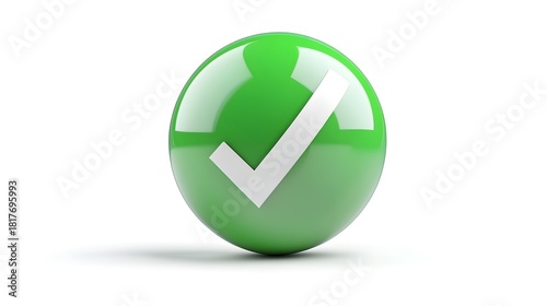 White checkmark inside a glossy green 3D sphere button Free Download White checkmark inside a glossy green 3D sphere button - GFXLoad