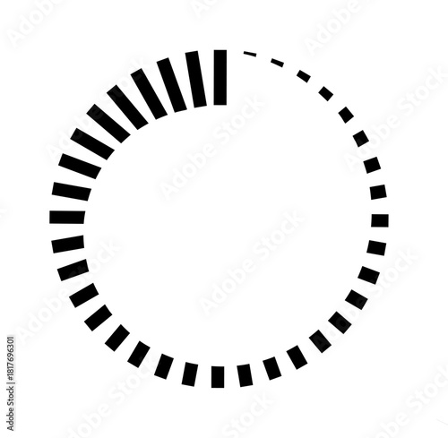 stripes around the circle logo countdown, vector circular icon with stripes around the perimeter, time sign. circular dotted line
