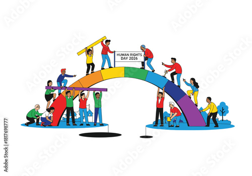 Human Rights Day 2024 Diversity, Equality, Inclusion Illustration