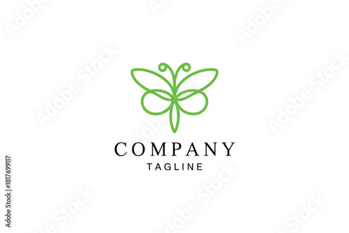 butterfly line logo icon design template flat vector style ideal for beauty branding wellness centers natural product packaging corporate identity concepts minimalist marketing graphics and modern.