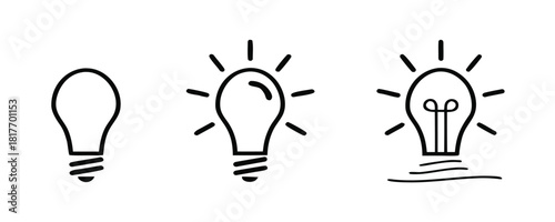 Light bulb icon set

