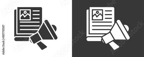 Newspaper Icon Set Vector Collection Isolated In Black And White