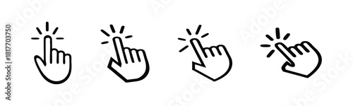 Click hand cursor icon set

