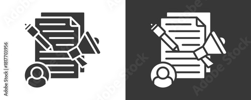 Content Creator Icon Set Vector Collection Isolated In Black And White