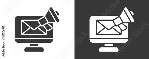 Email Marketing Icon Set Vector Collection Isolated In Black And White