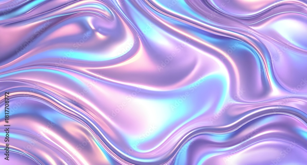 Obraz premium Holographic Liquid Wave Abstract Background