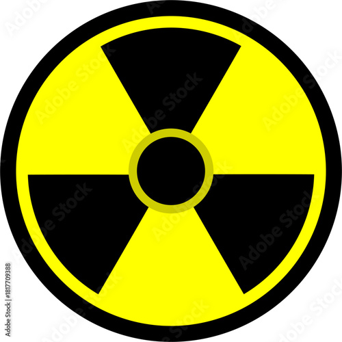 radiation toxic hazard symbol sign on white background.