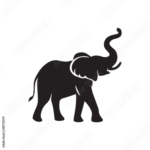 black and white elephant vector illustration