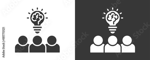 Brainstorming Icon Set Vector Collection Isolated In Black And White