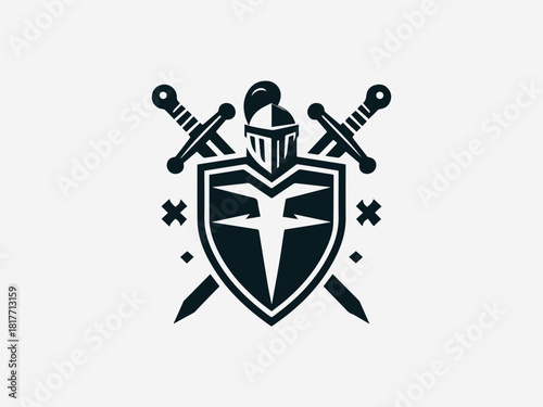 Majestic stallion crest black vector logo with detailed mane and heraldic shield for elite brand identity