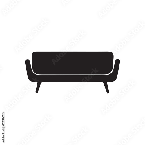 vector black sofa isolated on white background