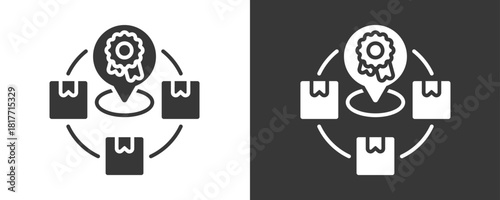Brand Positioning Icon Set Vector Collection Isolated In Black And White